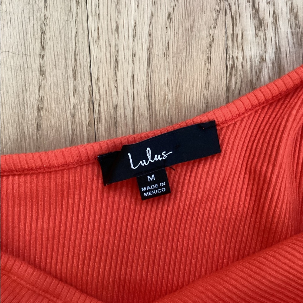 Lulu's Vibrant Orange Ribbed Set Size M - Picture 4 of 9